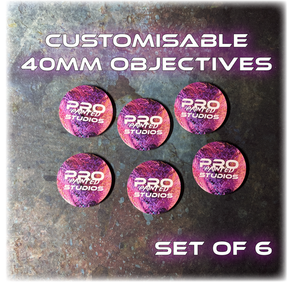 40mm Customisable Objective Tokens - Full Colour - Dual Sided - Set of 6