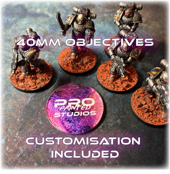 40mm Customisable Objective Tokens - Full Colour - Dual Sided - Set of 6