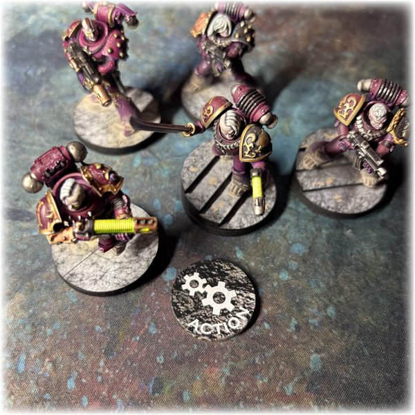 Action Acrylic Tokens (set of 6) - Full Colour - Dual Sided - 10th and 11th Edition