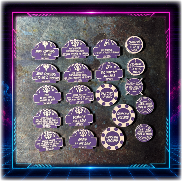 Alien Cults - Unit Abilities - 11th ed Grimdark Edition Token Set