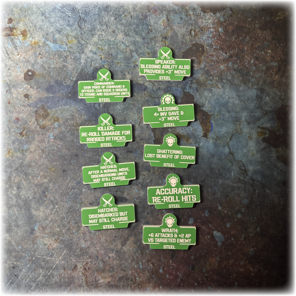 Armies of Mankind - Steel - 10th Edition Token Set
