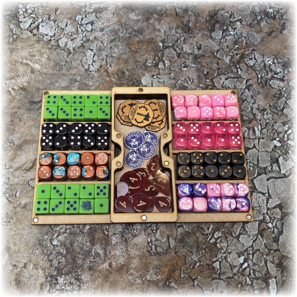 WarVault Modular Dice Holder – Tray Lift & Storage Add-On