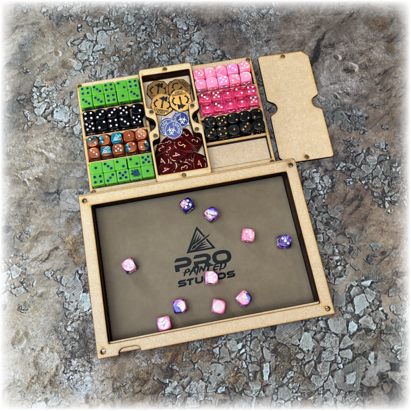 WarVault Modular Dice Tray & Storage Box – Magnetized MDF Organizer