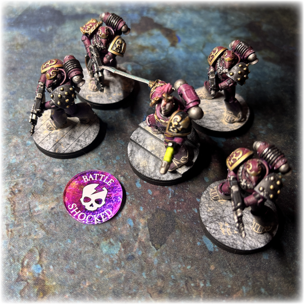 Battle Shock Acrylic Tokens (set of 5) - Full Colour - Dual Sided - 10th Edition 40k
