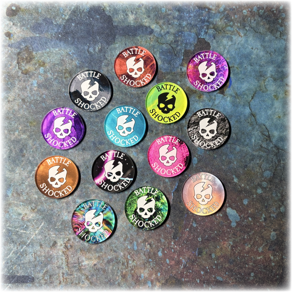 Battle Shock Acrylic Tokens (set of 5) - Full Colour - Dual Sided - 10th Edition 40k