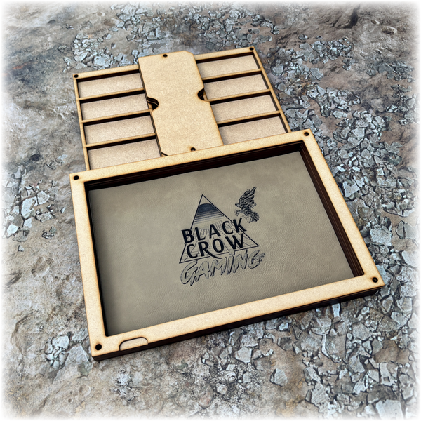 Black Crow WarVault Modular Dice Tray & Storage Box – Magnetized MDF Organizer