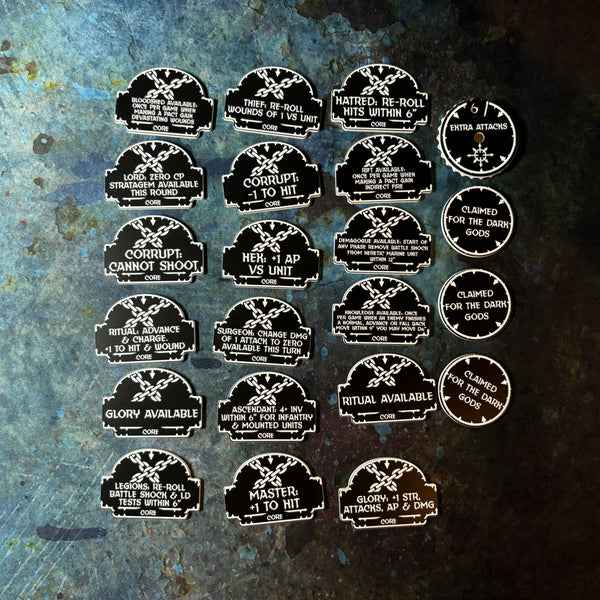 Chaotic Battle Brothers 10th Edition 40k Token Set