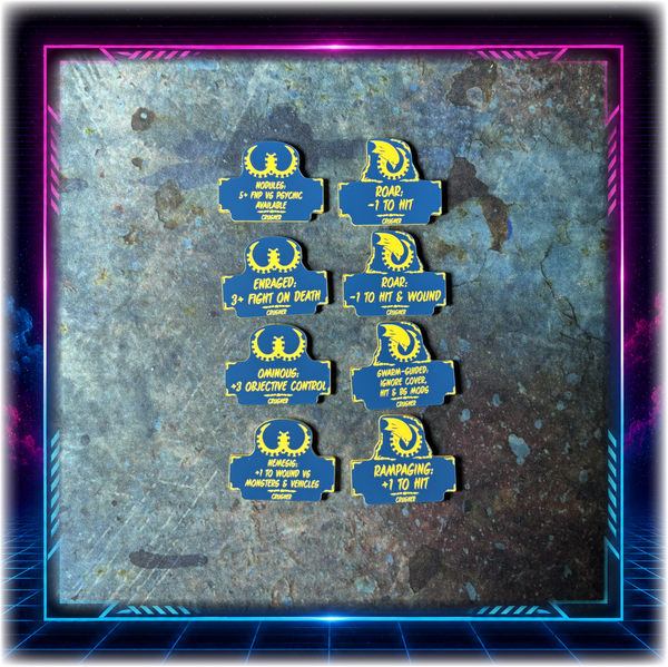 Alien Hives  - Crusher Detachment - 11th ed Grimdark Edition Token Set