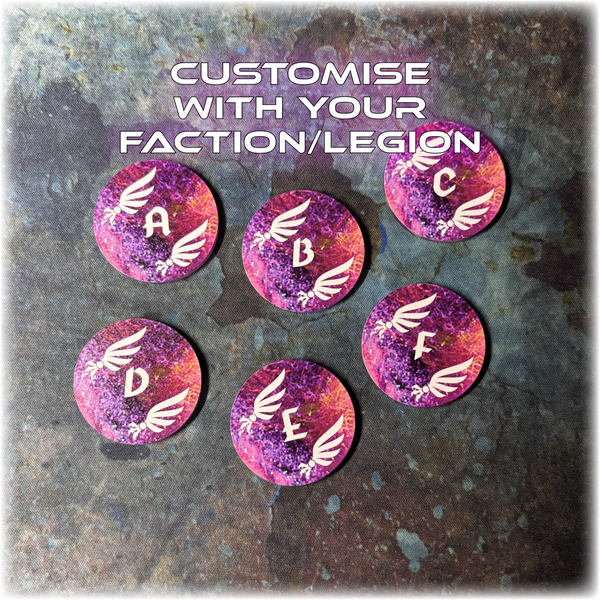32mm Customisable Objective Tokens - Epic Legions - Full Colour - Dual Sided - Set of 6