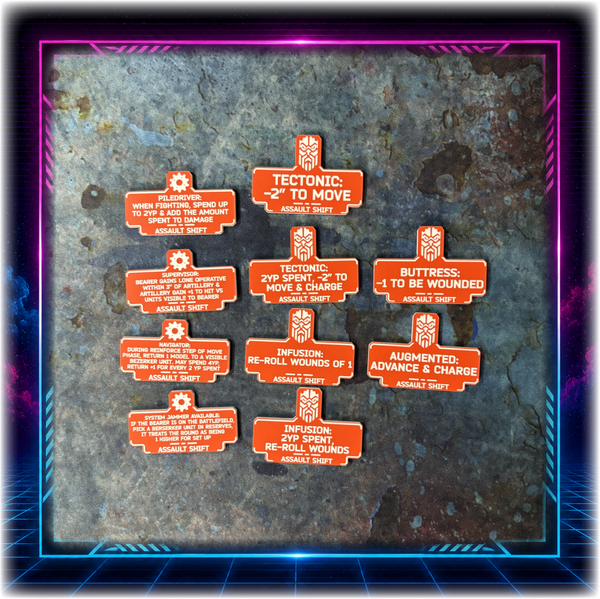 Dwarven Space Leagues - Assault Shift Detachment - 11th ed Grimdark Token Set