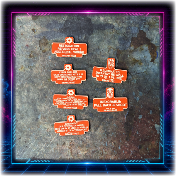 Dwarven Space Leagues - Brand-Fast Detachment - 11th ed Grimdark Token Set