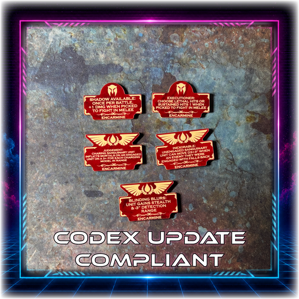 Bloody Angels - Encarmine Detachment - 11th ed Grimdark Token Set