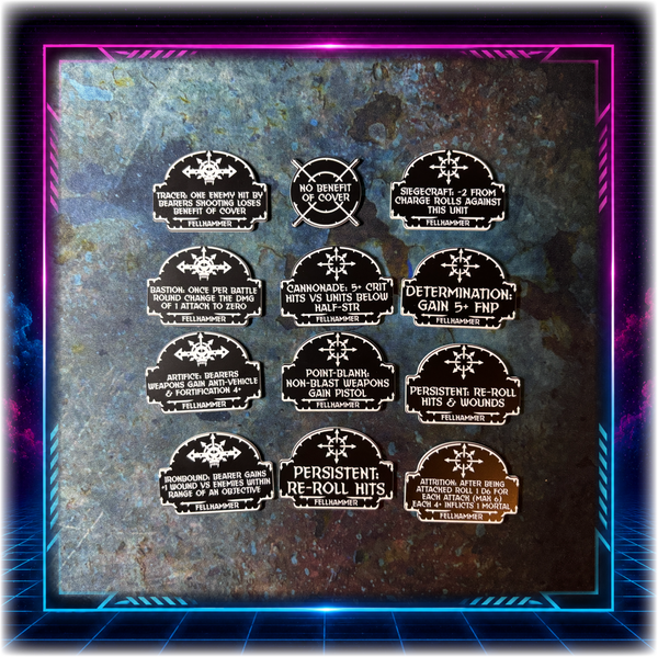 Chaotic Battle Brothers - Fellhammer Detachment - 11th ed Grimdark Token Set
