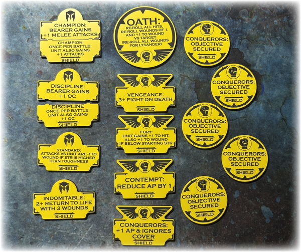 Fist Brothers - Shield - 10th Edition 40k Token Set