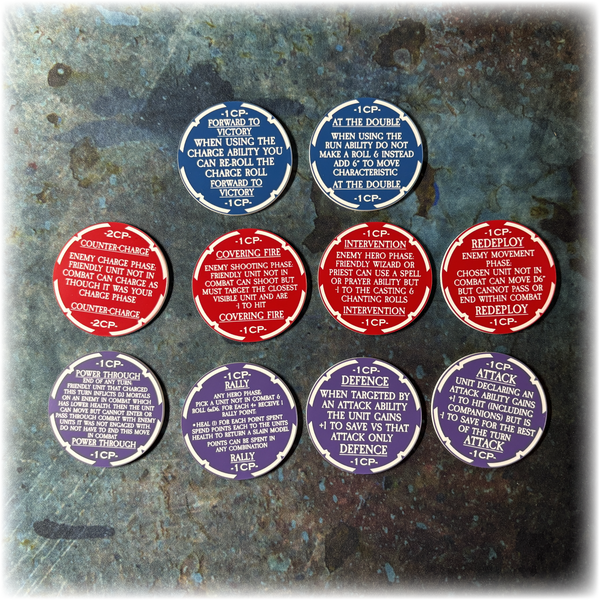 Core Command Reminder Tokens - 4th Edition AoS