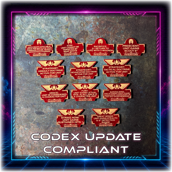 Bloody Angels - Inheritors Detachment  - 11th ed Grimdark Token Set