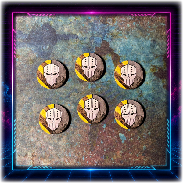 Iron Legion - Premium 32mm Objective Tokens - Full Colour - Dual Sided - Set of 6