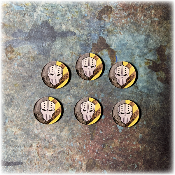 Iron Legion - Premium 32mm Objective Tokens - Full Colour - Dual Sided - Set of 6