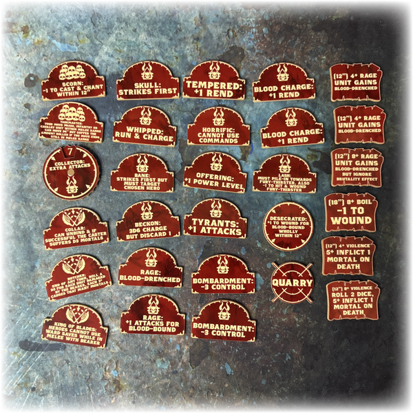 Lords of Bloodshed AoS 4th Edition Token Set