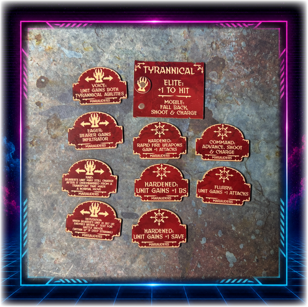 Chaotic Battle Brothers - Marauders Detachment - 11th ed Grimdark Token Set