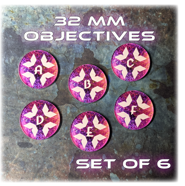 32mm Customisable Objective Tokens - Epic Legions - Full Colour - Dual Sided - Set of 6