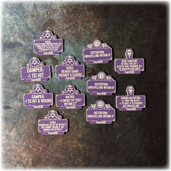 Android Dynasties - Pantheon - 500 Planets - 10th Edition 40k Token Set