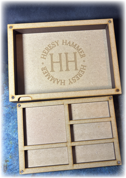 Heresy Hammer Dice Tray and Storage Box Upgrade - Magnetised MDF
