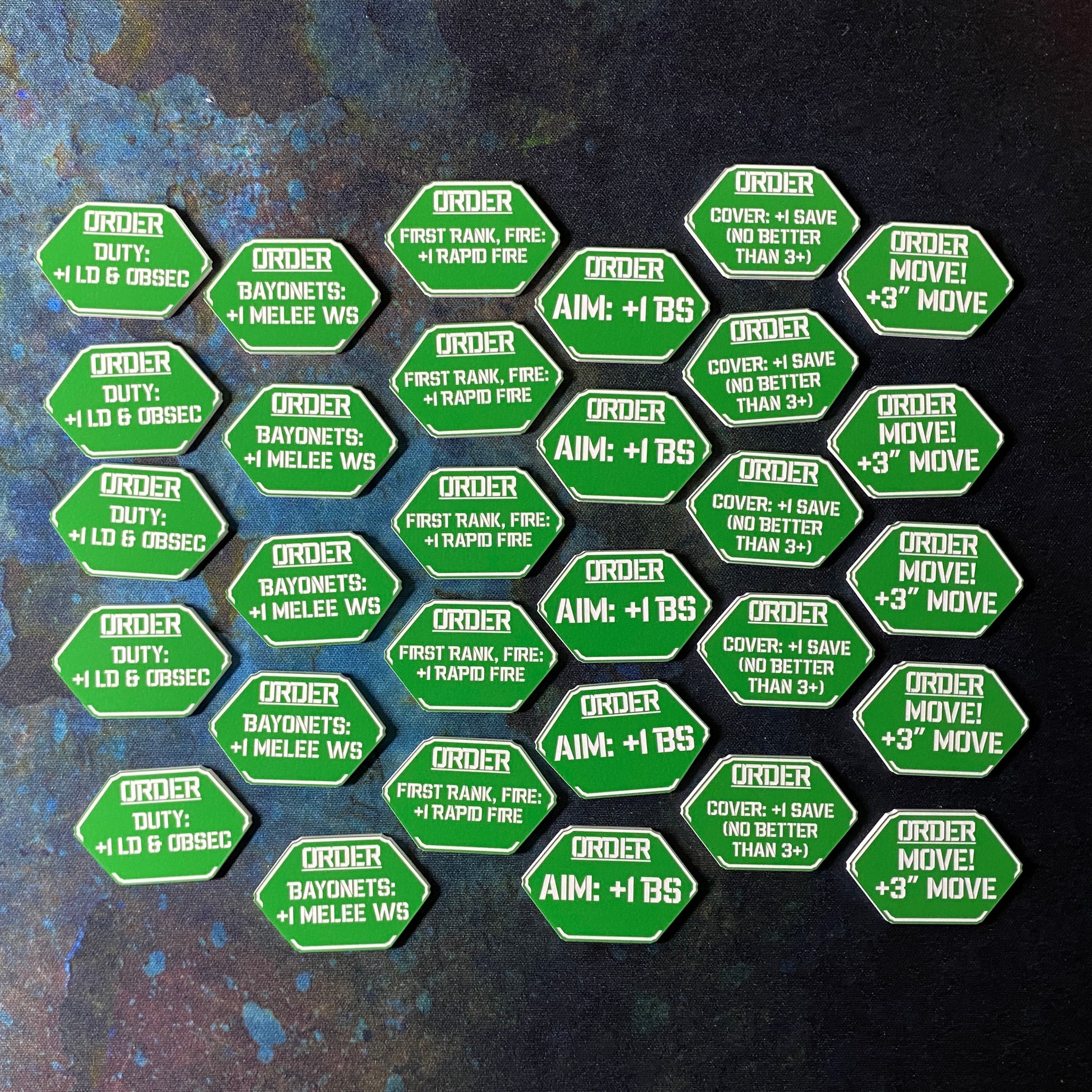 Armies of Mankind - Order Tokens - 10th Edition 40k Token Set