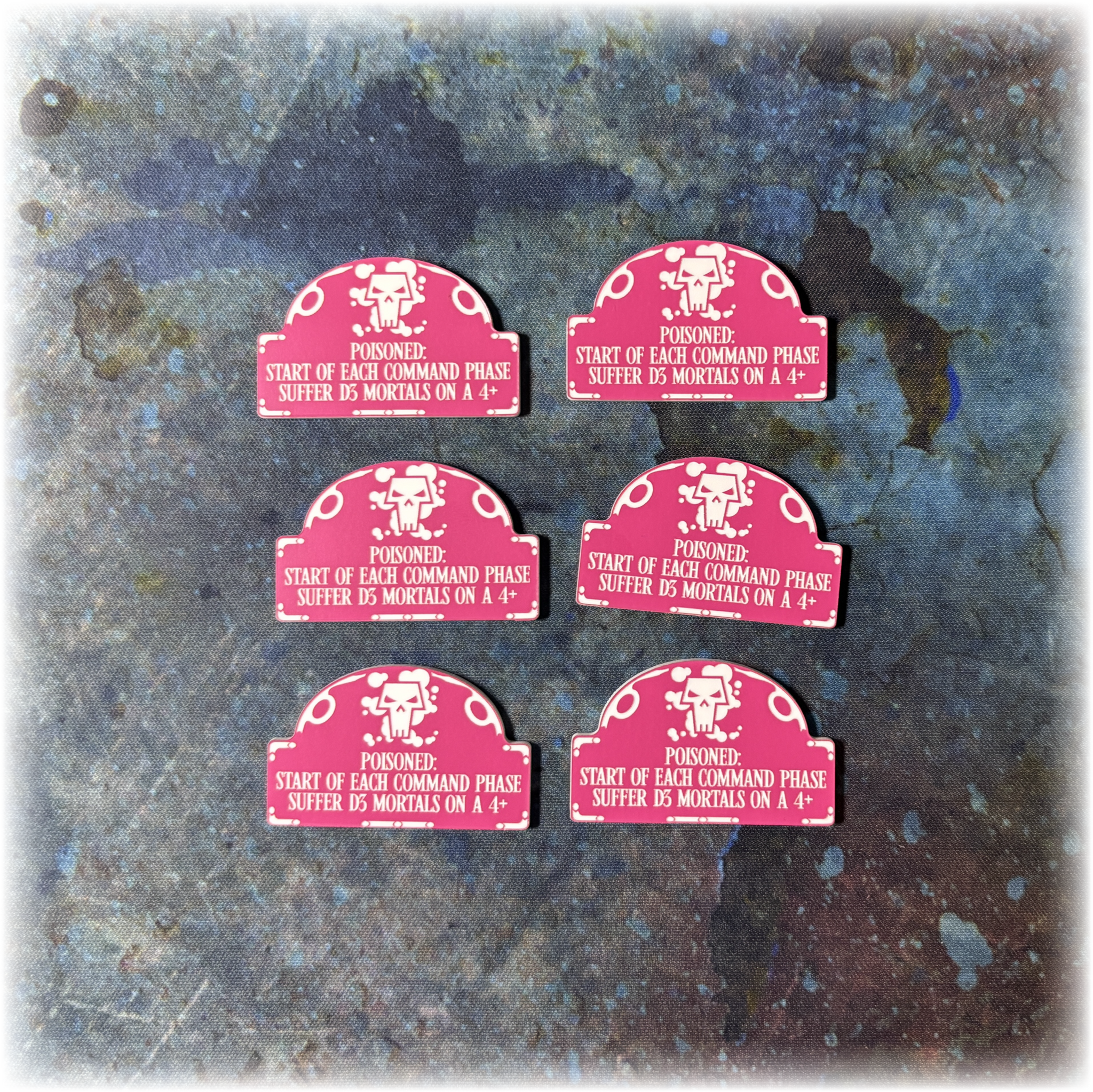 Emperor's Chosen - Poisoned - Acrylic Tokens 10th Edition 40k (Pack of 6)