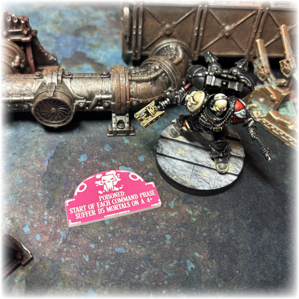 Emperor's Chosen - Poisoned - Acrylic Tokens 10th Edition 40k (Pack of 6)