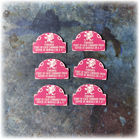 Emperor's Chosen - Poisoned - Acrylic Tokens 10th Edition 40k (Pack of 6)