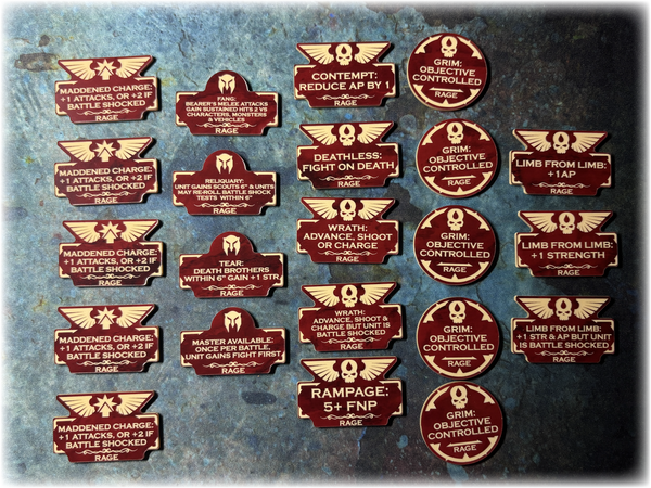 Bloody Angels - Rage - 10th Edition 40k Token Set