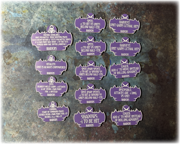 Shadowspace Raiders 10th Edition 40k Token Set - New Codex