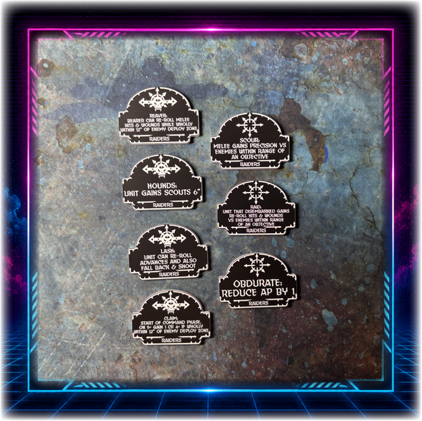 Chaotic Battle Brothers - Raiders Detachment - 11th ed Grimdark Token Set