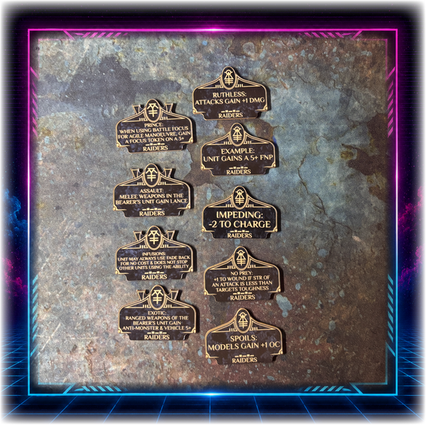 Space Elves - Raiders Detachment - Grimdark Token Set