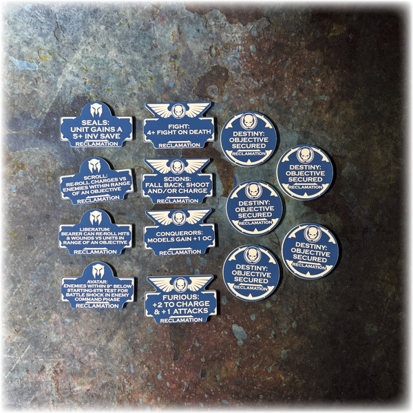 Battle Brothers - Reclamation - 500 Planets - 10th Edition 40k Token Set