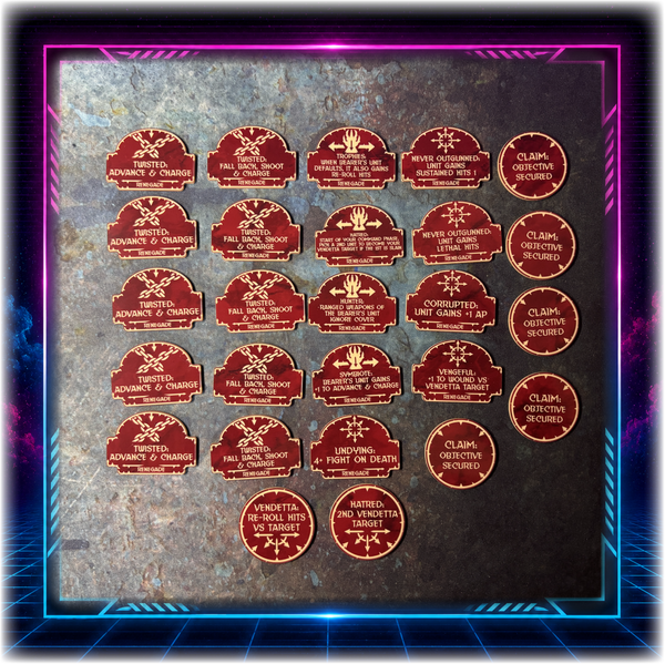 Chaotic Battle Brothers - Renegade Detachment - 11th ed Grimdark Token Set