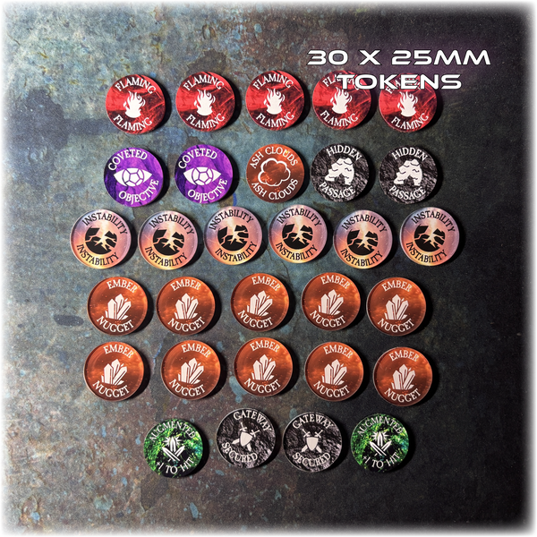 GHB Season of Fire - Battleplan Tokens - Full Colour & Dual Sided