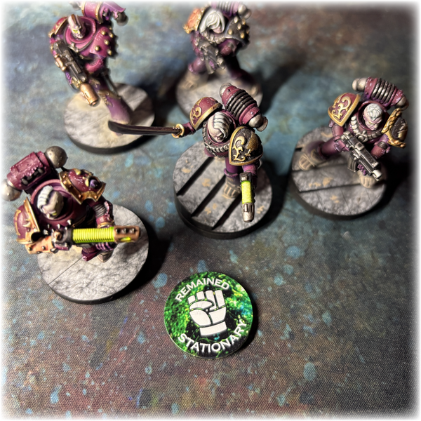 Remained Stationary Acrylic Tokens (set of 6) - Full Colour - Dual Sided - 10th and 11th Edition
