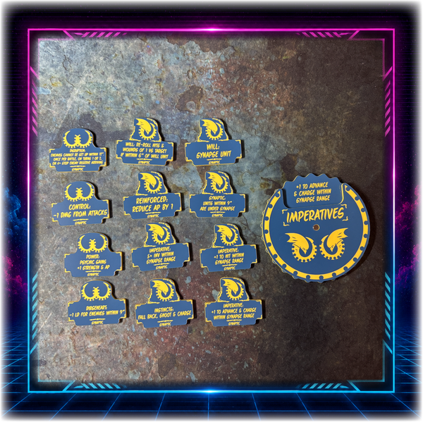 Alien Hives  - Synaptic Detachment - 11th ed Grimdark Edition Token Set