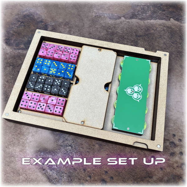 WarVault Modular Dice Holder & Battle Token Storage – Tray Lift & Storage Add-On