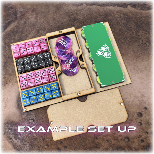 WarVault Modular Dice Holder & Battle Token Storage – Tray Lift & Storage Add-On