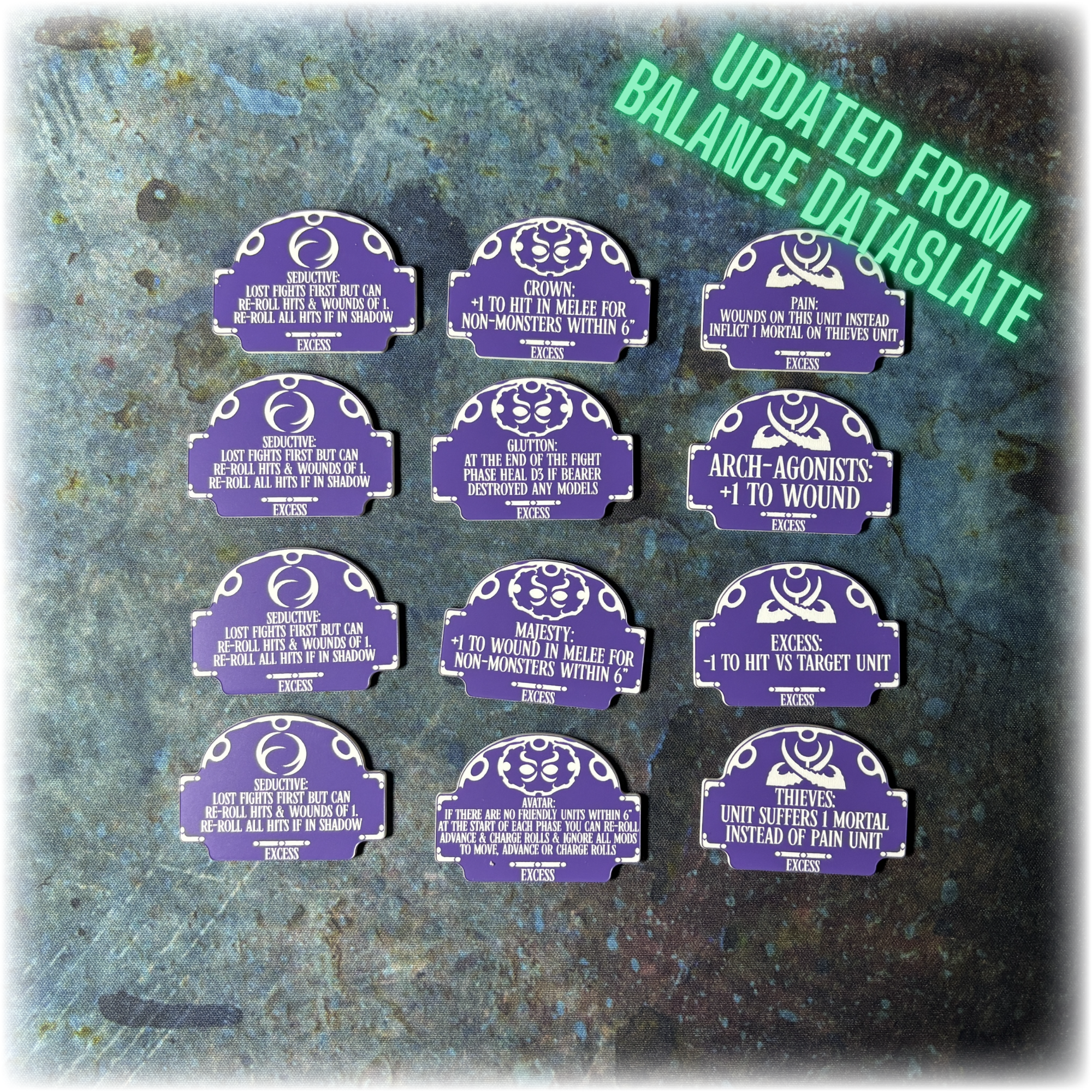 Chaotic Daemons - Excess - 10th Edition 40k Token Set