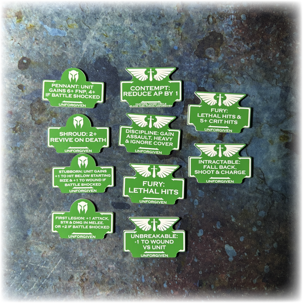 Dark Angelic Battle Brothers 10th Edition 40k Token Set