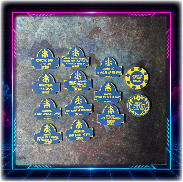 Alien Hives  - Unit Abilities - 11th ed Grimdark Edition Token Set
