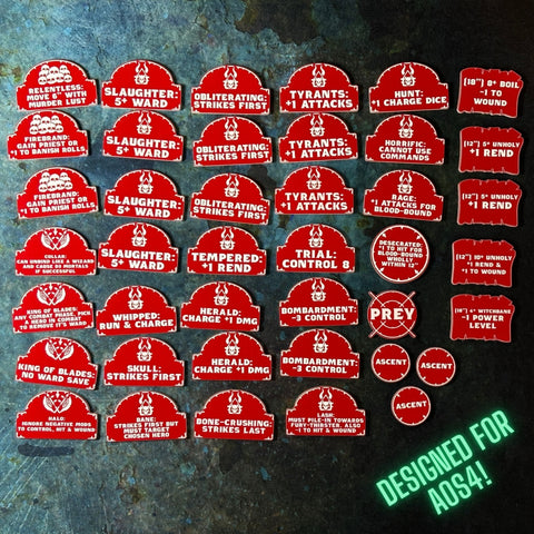 Lords of Bloodshed AoS 4th Edition Token Set
