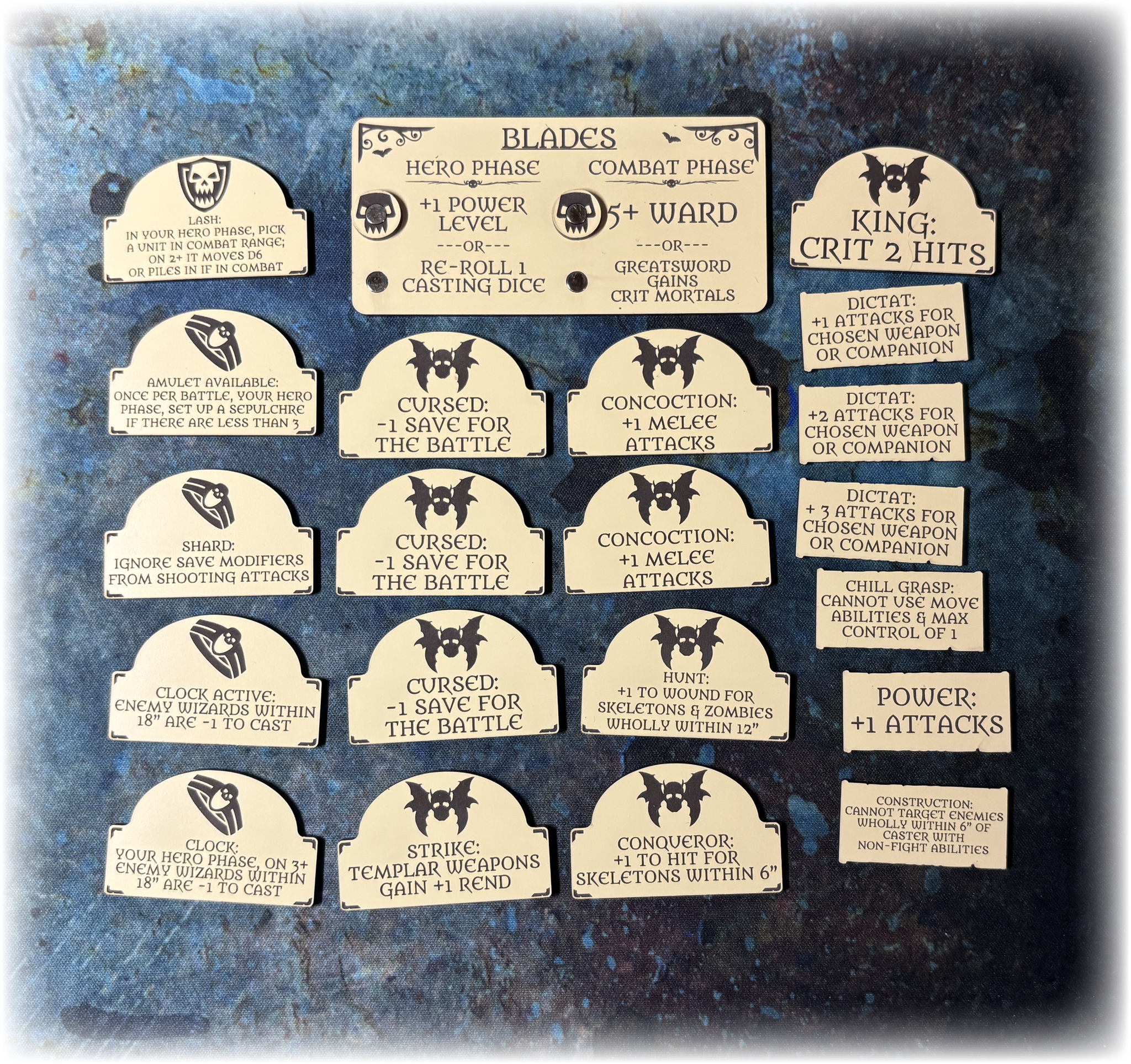Vampiric Dynasties AoS 4th Edition Upgrade Token Set