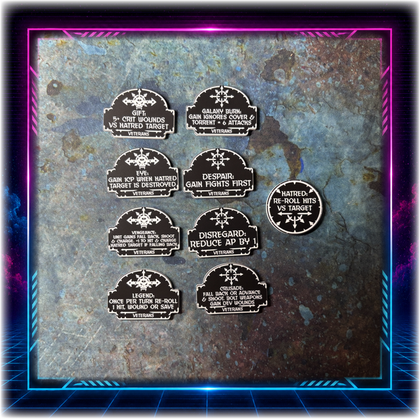 Chaotic Battle Brothers - Veterans Detachment - 11th ed Grimdark Token Set