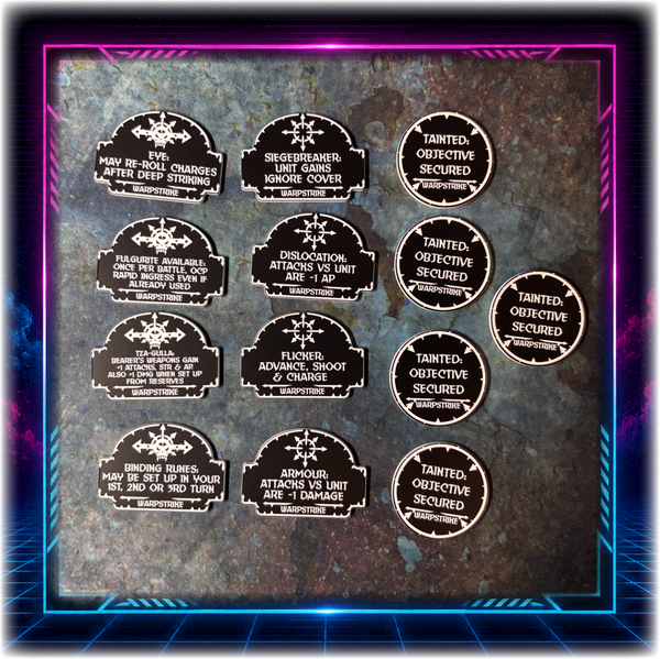 Chaotic Battle Brothers - Warpstrike Detachment - 11th ed Grimdark Token Set