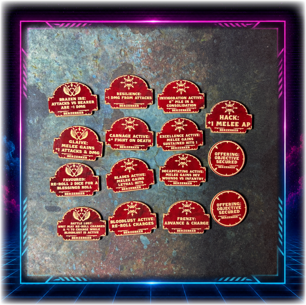 World Devourers - Bezerker Detachment - Grimdark Token Set
